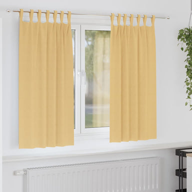 Zwart-out Gordijnen met Ringen 2 st Beige 175 x 140 cm