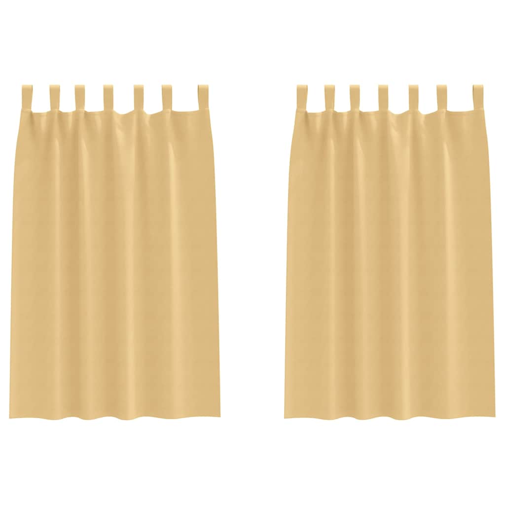 Zwart-out Gordijnen met Ringen 2 st Beige 175 x 140 cm
