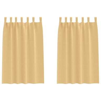 Zwart-out Gordijnen met Ringen 2 st Beige 175 x 140 cm