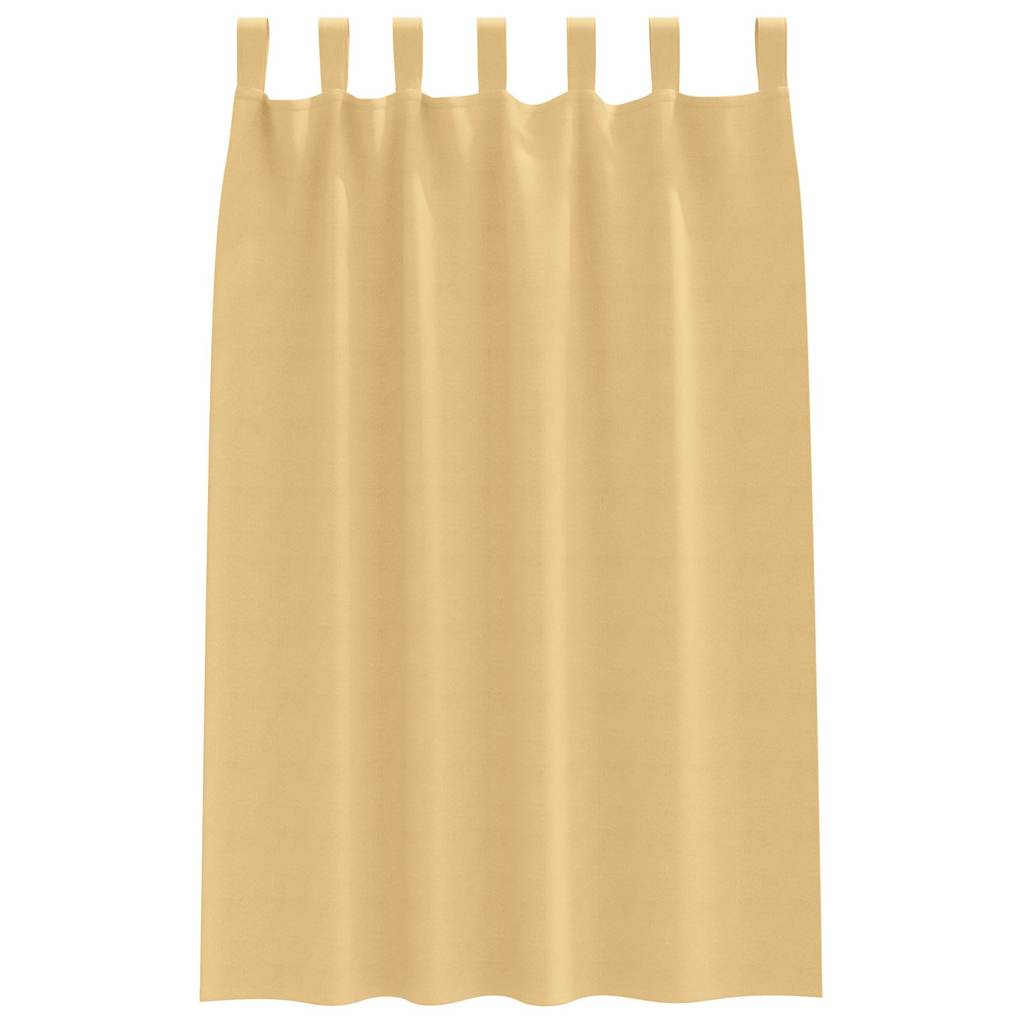 Zwart-out Gordijnen met Ringen 2 st Beige 175 x 140 cm