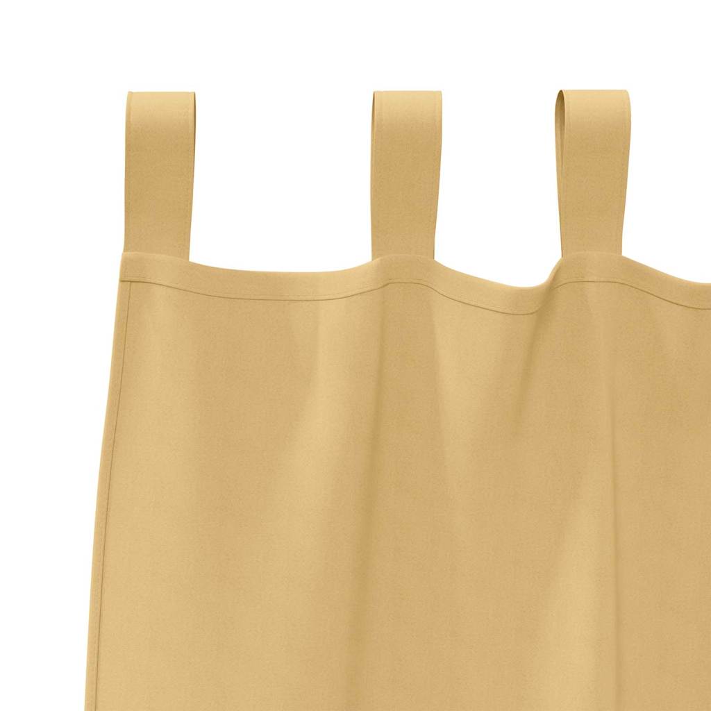 Zwart-out Gordijnen met Ringen 2 st Beige 225 x 140 cm