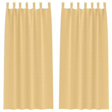 Zwart-out Gordijnen met Ringen 2 st Beige 225 x 140 cm