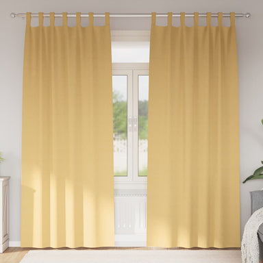Zwart-out Gordijnen met Ringen 2 st Beige 260 x 140 cm