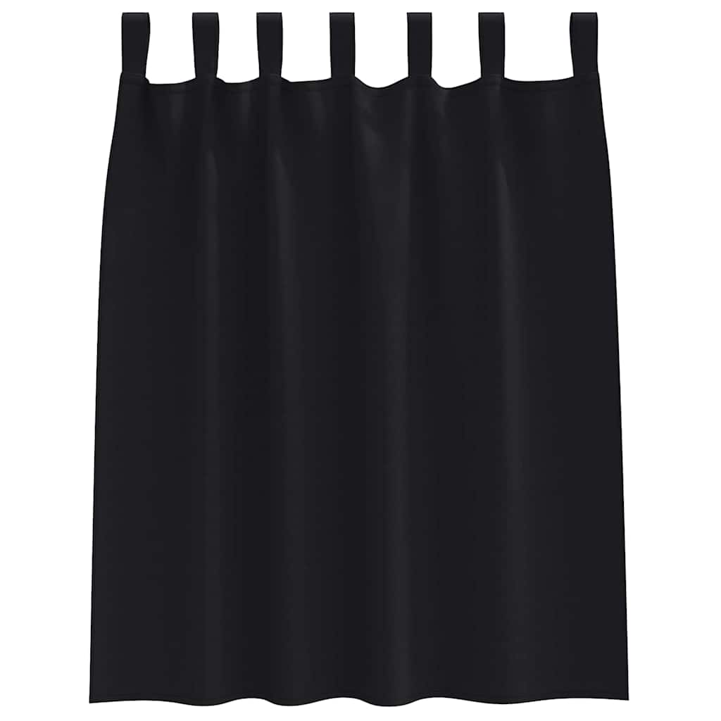 Zwart-out Gordijnen met Ringen 2 st Zwart 140 x 140 cm