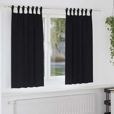 Zwart-out Gordijnen met Ringen 2 st Zwart 175 x 140 cm