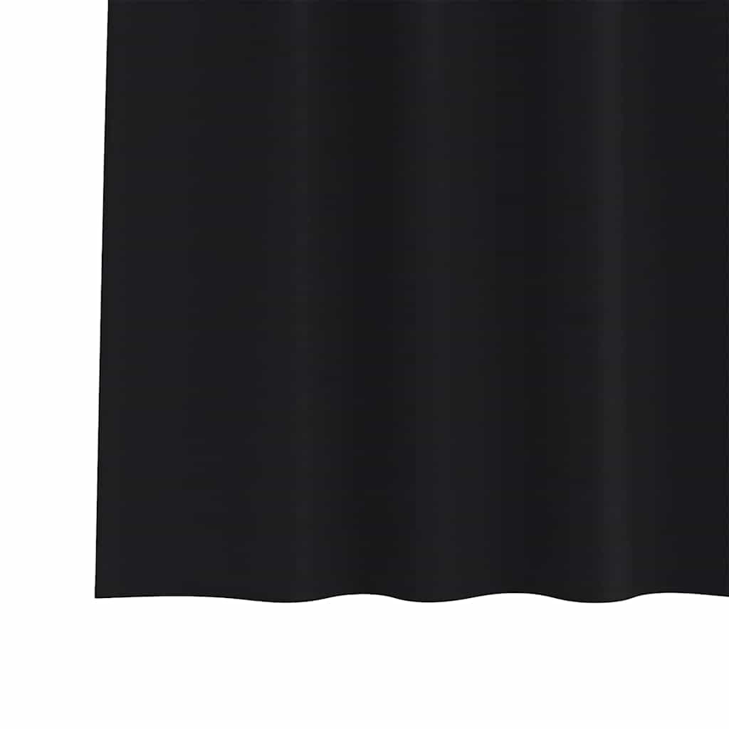 Zwart-out Gordijnen met Ringen 2 st Zwart 245 x 140 cm
