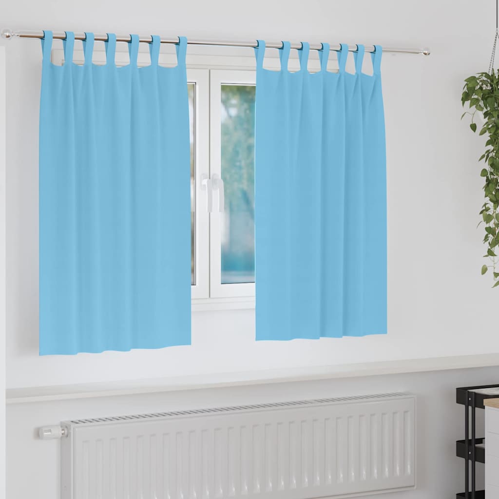 Zwart-out Gordijnen met Ringen 2 st Lichtblauw 140 x 140 cm