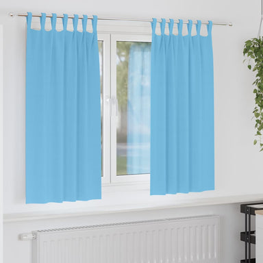 Zwart-out Gordijnen met Ringen 2 st Lichtblauw 175 x 140 cm