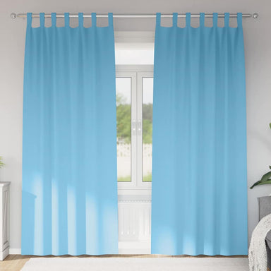 Zwart-out Gordijnen met Ringen 2 st Lichtblauw 260 x 140 cm