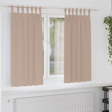 Zwart-out Gordijnen met Ringen 2 st Taupe 175 x 140 cm