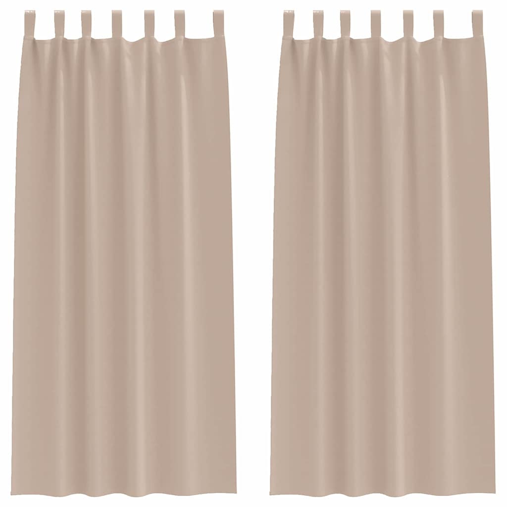 Zwart-out Gordijnen met Ringen 2 st Taupe 225 x 140 cm