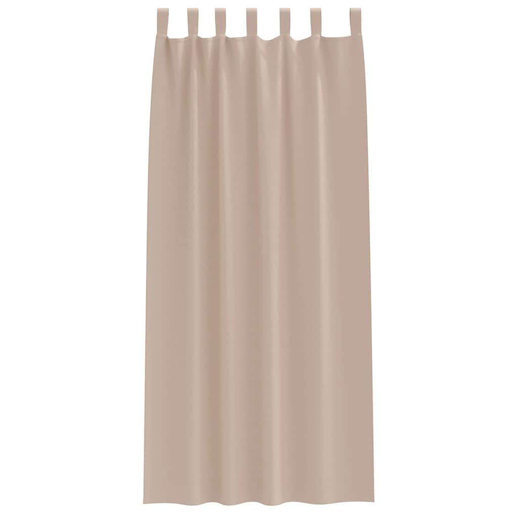 Zwart-out Gordijnen met Ringen 2 st Taupe 245 x 140 cm