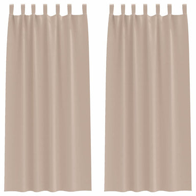 Zwart-out Gordijnen met Ringen 2 st Taupe 260 x 140 cm