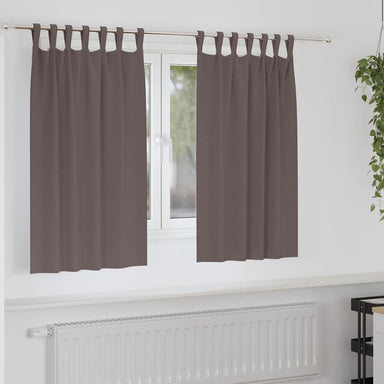 Zwart-out Gordijnen met Ringen 2 st Donkerbruin 140 x 140 cm