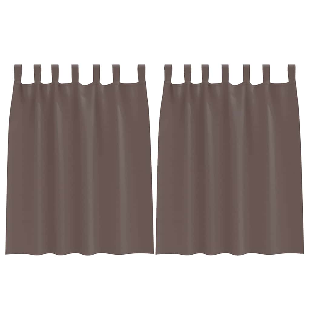 Zwart-out Gordijnen met Ringen 2 st Donkerbruin 140 x 140 cm