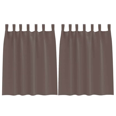 Zwart-out Gordijnen met Ringen 2 st Donkerbruin 140 x 140 cm