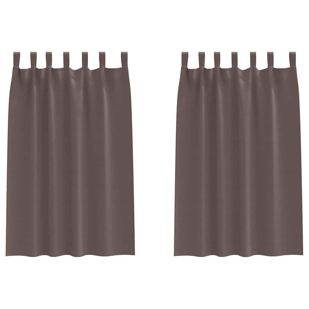 Zwart-out Gordijnen met Ringen 2 st Donkerbruin 175 x 140 cm