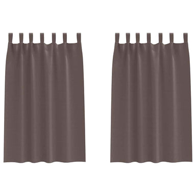 Zwart-out Gordijnen met Ringen 2 st Donkerbruin 175 x 140 cm