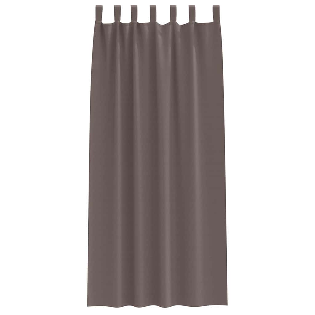 Zwart-out Gordijnen met Ringen 2 st Donkerbruin 245 x 140 cm