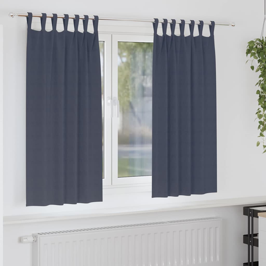Zwart-out Gordijnen met Ringen 2 st Antraciet 175 x 140 cm