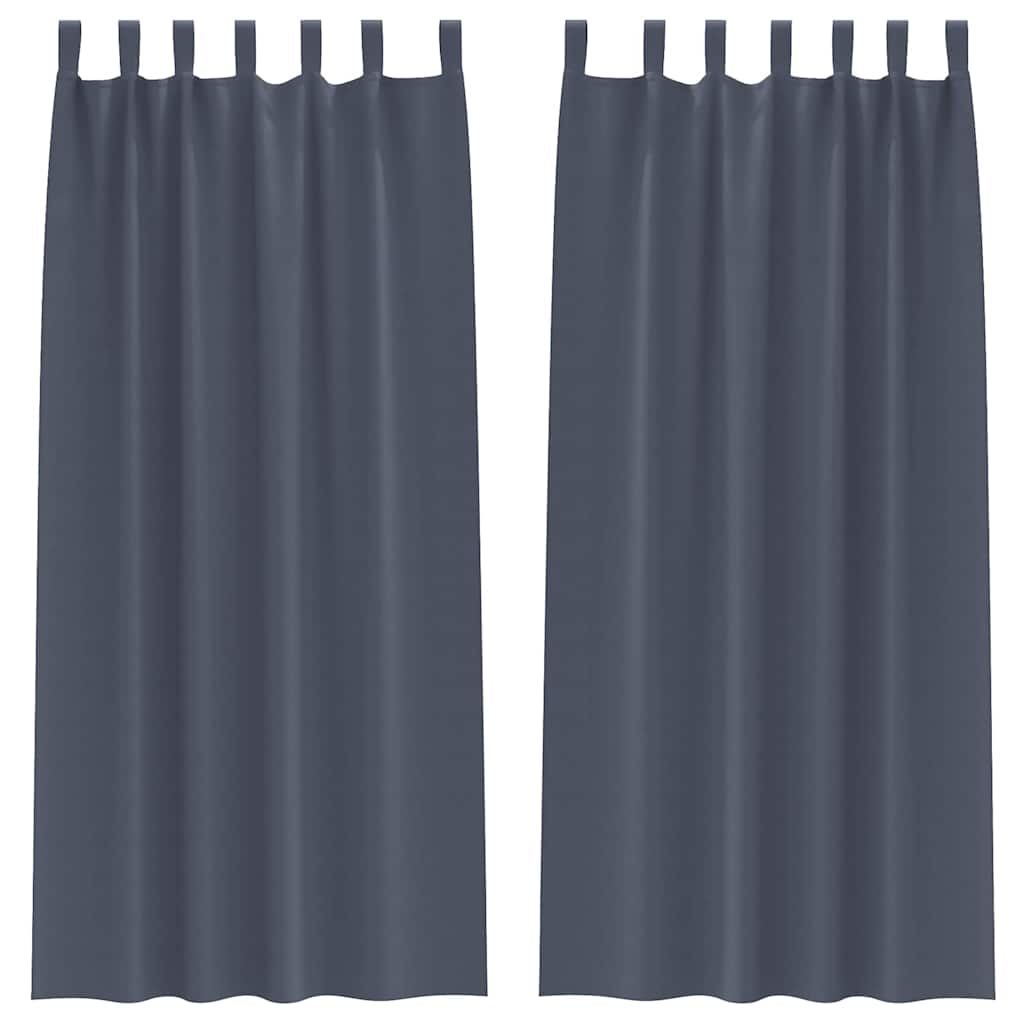 Zwart-out Gordijnen met Ringen 2 st Antraciet 245 x 140 cm
