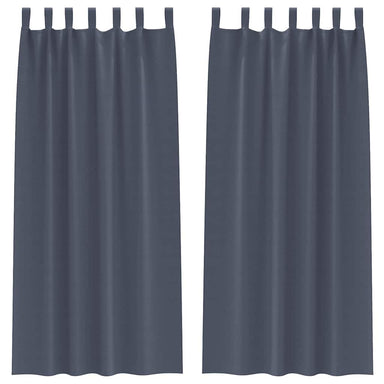 Zwart-out Gordijnen met Ringen 2 st Antraciet 245 x 140 cm