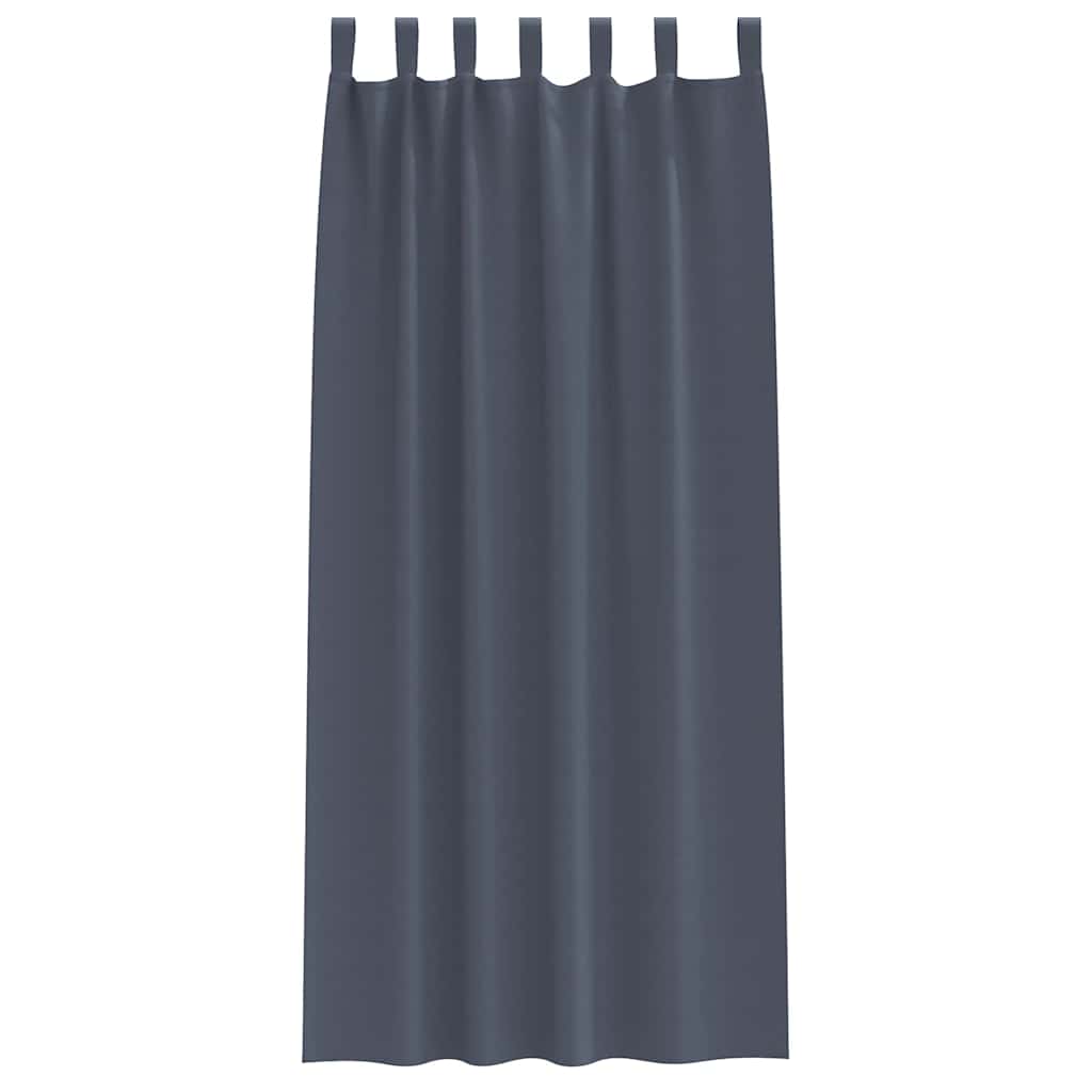 Zwart-out Gordijnen met Ringen 2 st Antraciet 245 x 140 cm
