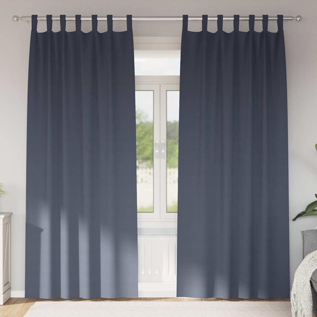Zwart-out Gordijnen met Ringen 2 st Antraciet 260 x 140 cm