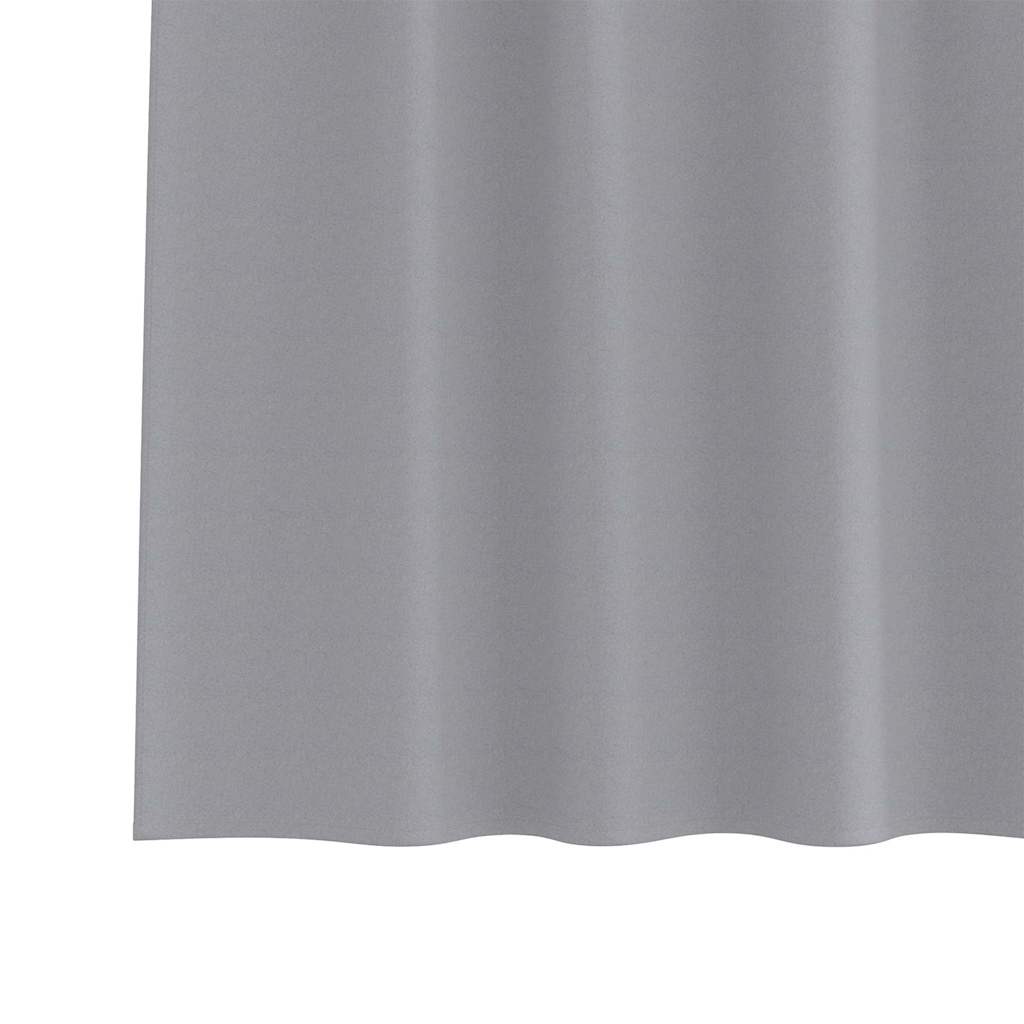 Zwart-out Gordijnen met Ringen 2 st Lichtgrijs 140 x 140 cm