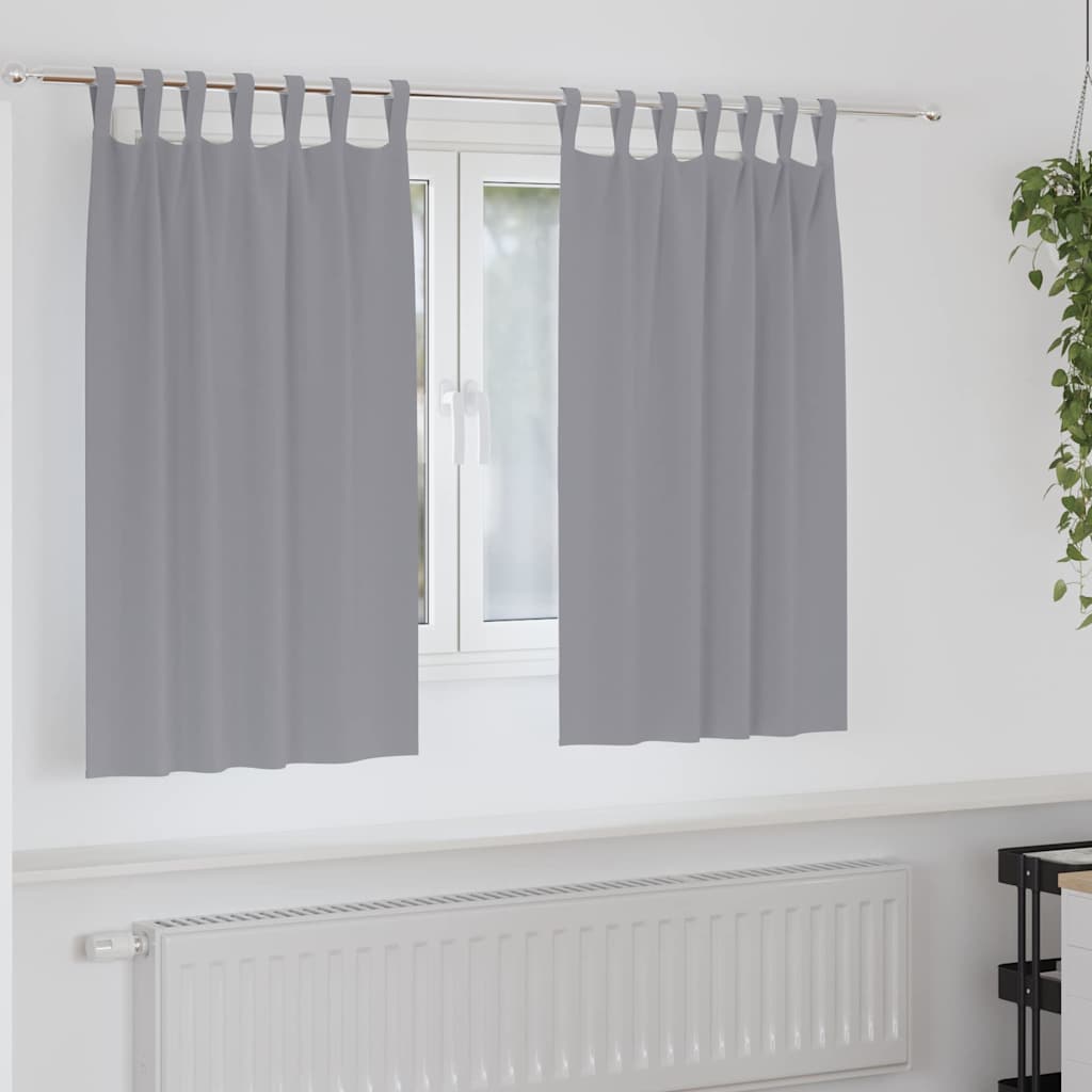 Zwart-out Gordijnen met Ringen 2 st Lichtgrijs 140 x 140 cm