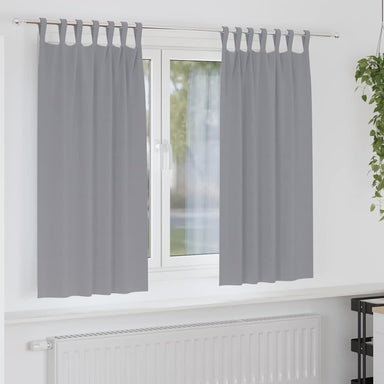 Zwart-out Gordijnen met Ringen 2 st Lichtgrijs 175 x 140 cm