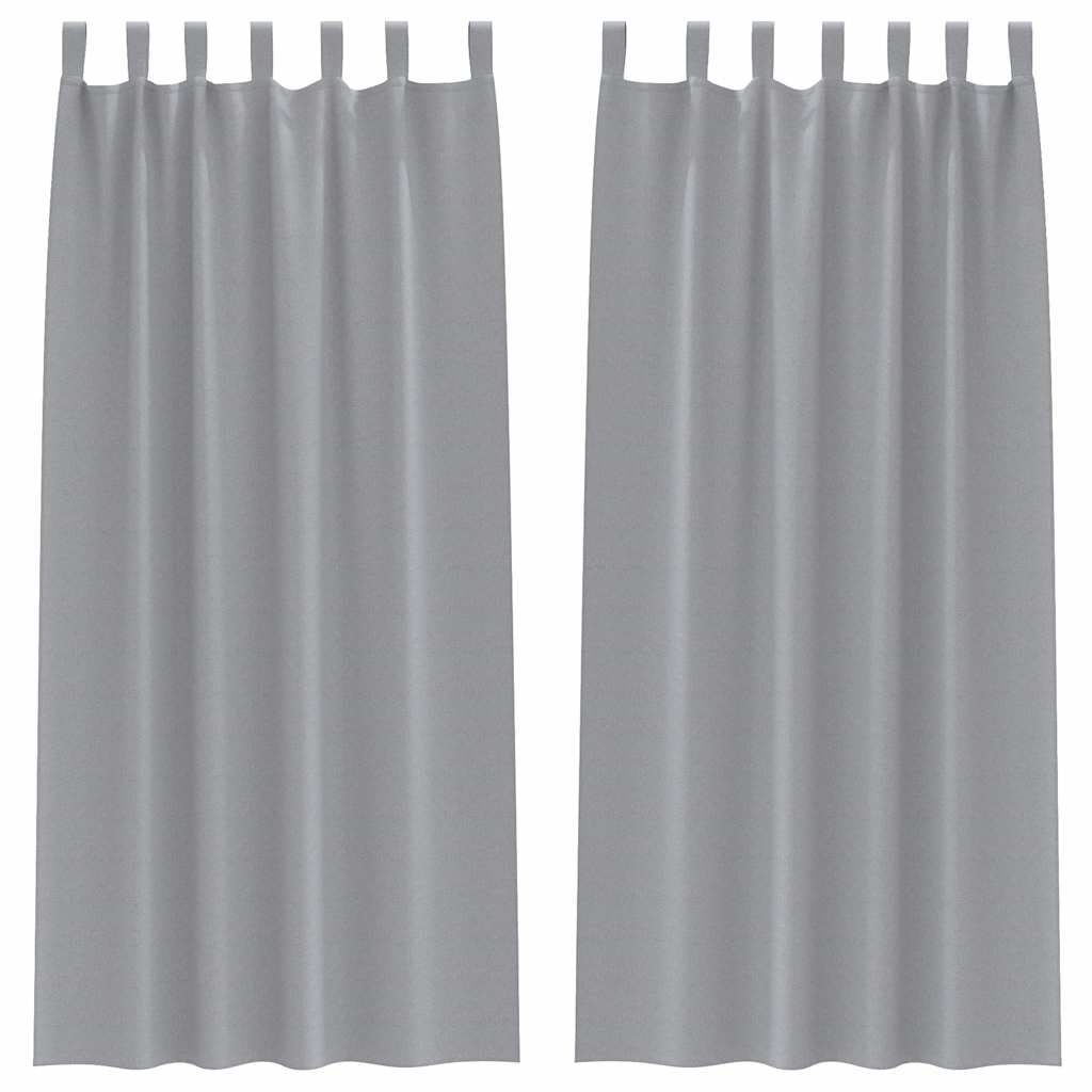 Zwart-out Gordijnen met Ringen 2 st Lichtgrijs 245 x 140 cm