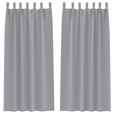 Zwart-out Gordijnen met Ringen 2 st Lichtgrijs 245 x 140 cm