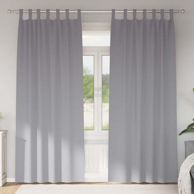 Zwart-out Gordijnen met Ringen 2 st Lichtgrijs 260 x 140 cm