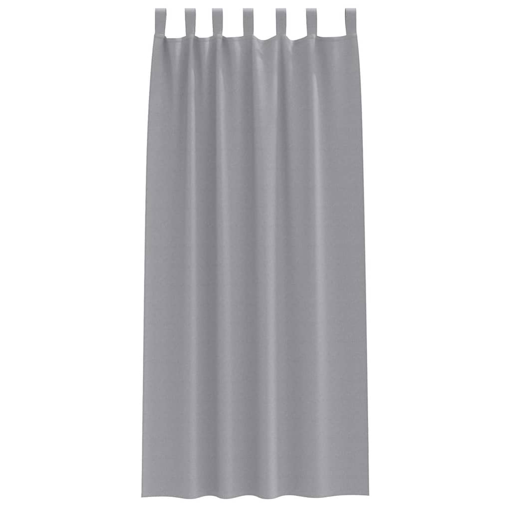 Zwart-out Gordijnen met Ringen 2 st Lichtgrijs 260 x 140 cm