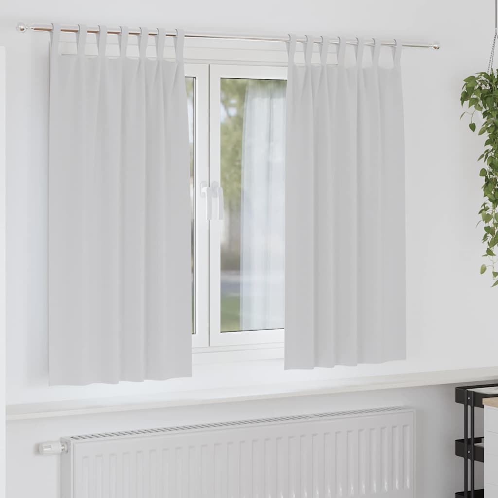 Zwart-out Gordijnen met Ringen 2 st Bleekgrijs 175 x 140 cm