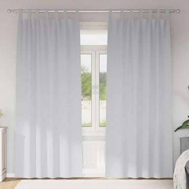 Zwart-out Gordijnen met Ringen 2 st Bleekgrijs 260 x 140 cm