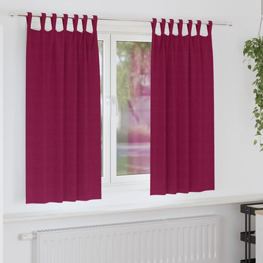 Zwart-out Gordijnen met Ringen 2 st Wijnrood 175 x 140 cm