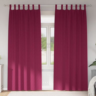 Zwart-out Gordijnen met Ringen 2 st Wijnrood 245 x 140 cm