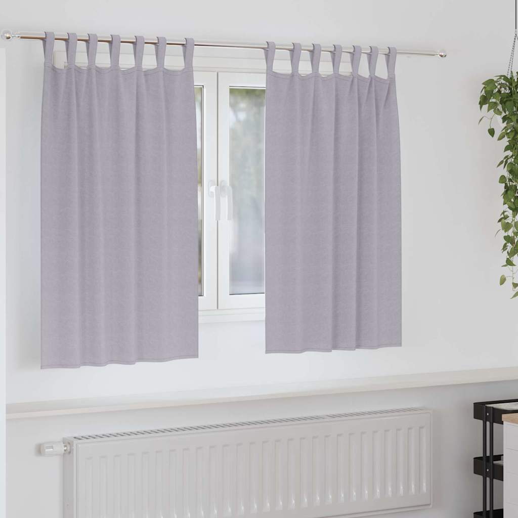 Zwart-out Gordijnen met Ringen 2 st Metaalgrijs 140 x 140 cm