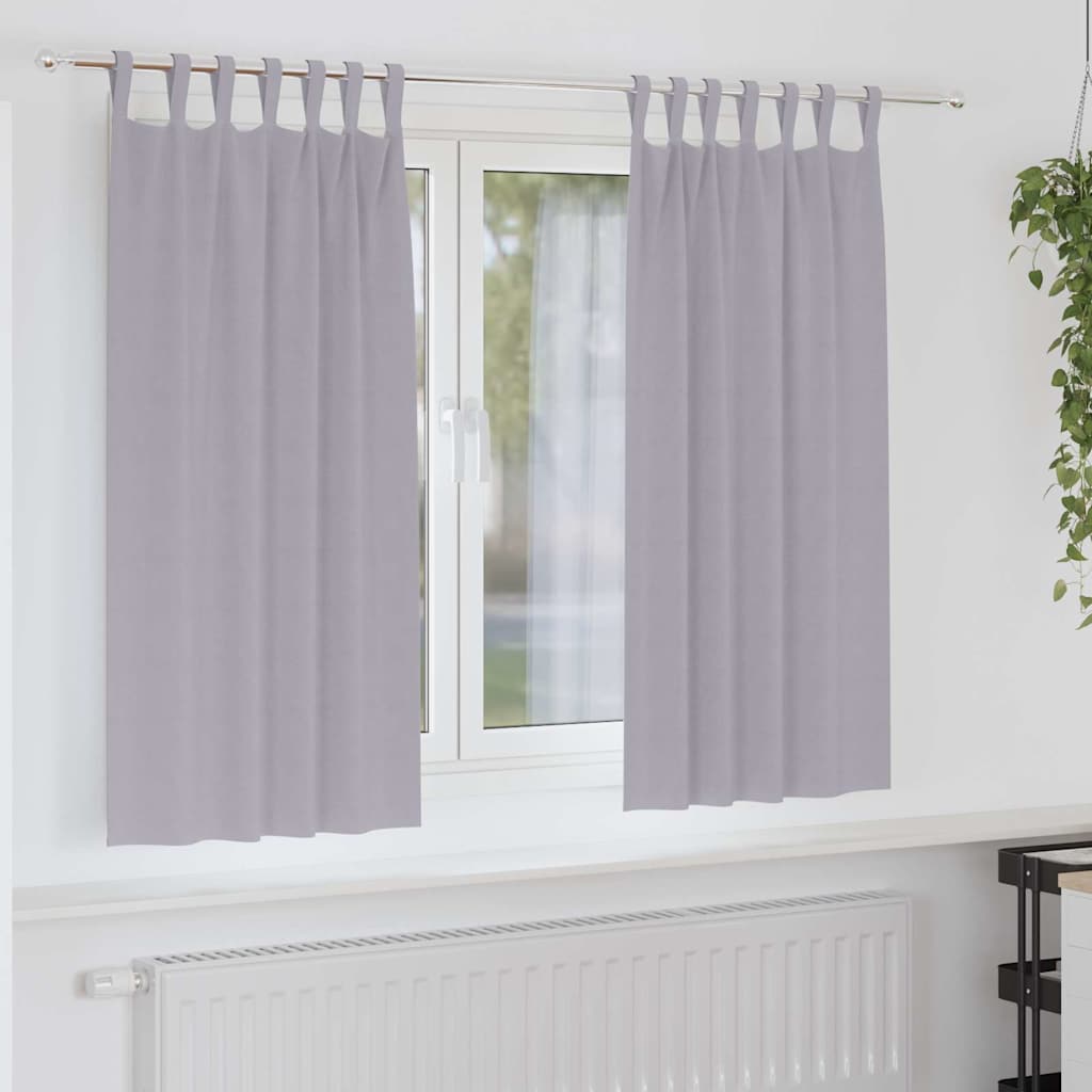 Zwart-out Gordijnen met Ringen 2 st Metaalgrijs 175 x 140 cm