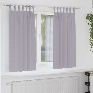 Zwart-out Gordijnen met Ringen 2 st Metaalgrijs 175 x 140 cm