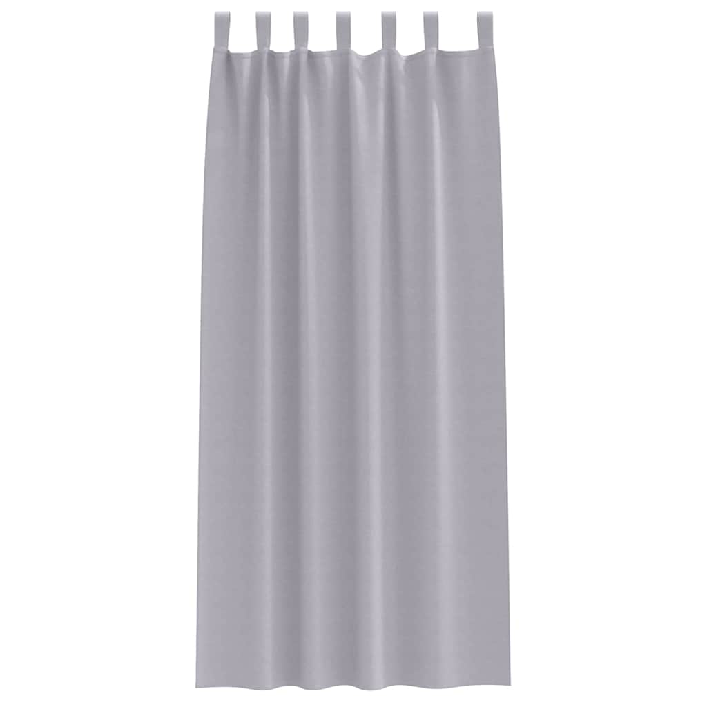 Zwart-out Gordijnen met Ringen 2 st Metaalgrijs 245 x 140 cm