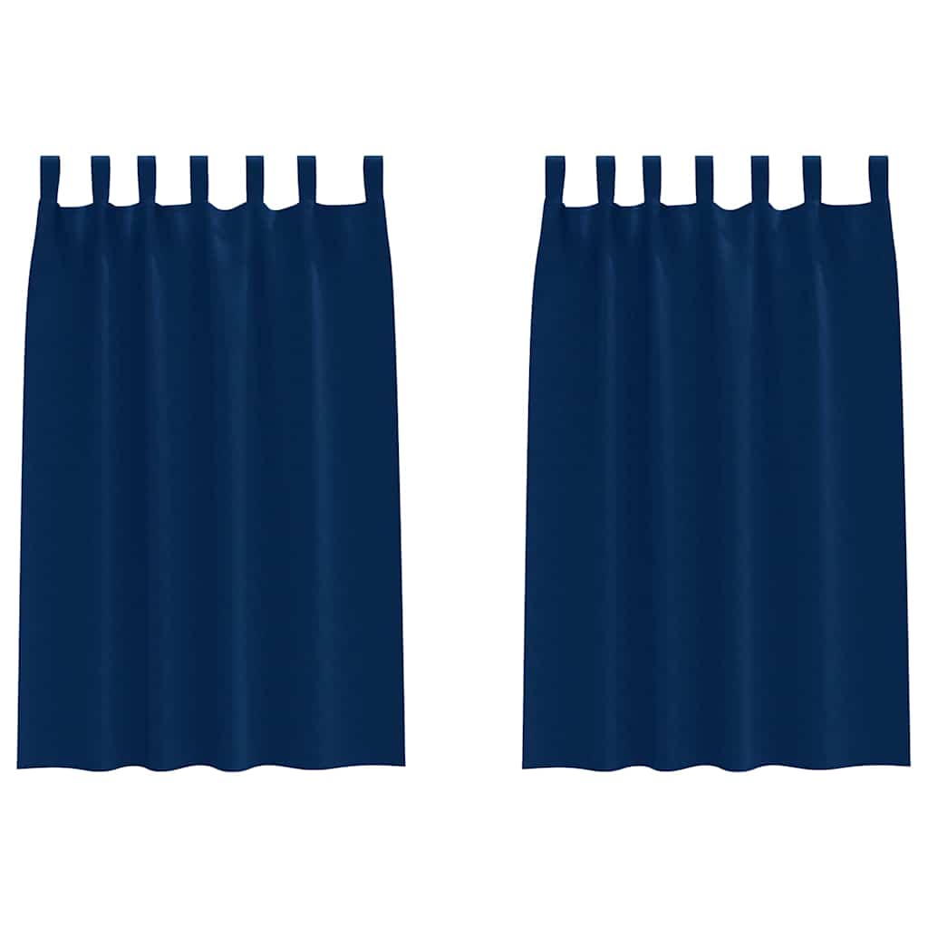 Zwart-out Gordijnen met Ringen 2 st Donkerblauw 175 x 140 cm