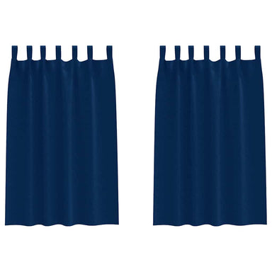 Zwart-out Gordijnen met Ringen 2 st Donkerblauw 175 x 140 cm