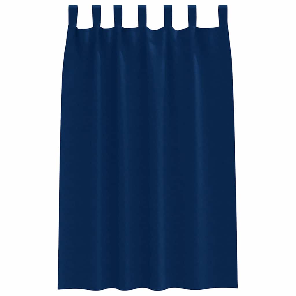 Zwart-out Gordijnen met Ringen 2 st Donkerblauw 175 x 140 cm