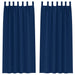 Zwart-out Gordijnen met Ringen 2 st Donkerblauw 245 x 140 cm