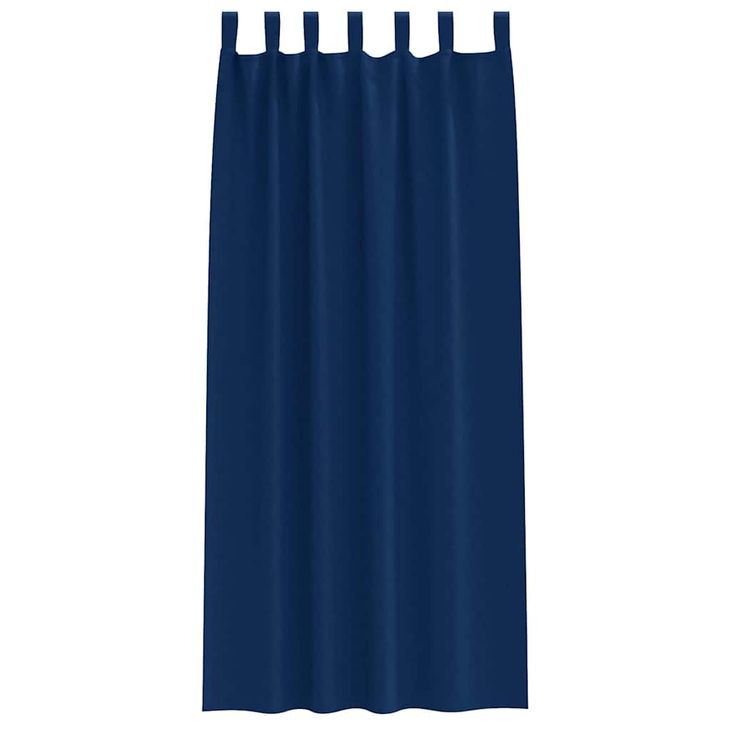 Zwart-out Gordijnen met Ringen 2 st Donkerblauw 245 x 140 cm
