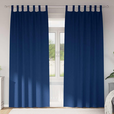 Zwart-out Gordijnen met Ringen 2 st Donkerblauw 260 x 140 cm