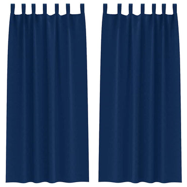 Zwart-out Gordijnen met Ringen 2 st Donkerblauw 260 x 140 cm